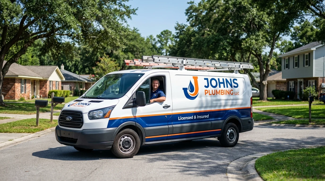 Johns Plumbing LLC service van in Enterprise, UT